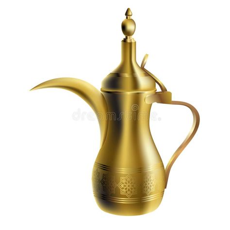 Vector traditional arabic coffee pot isolated on white background. Realistic 3D #Sponsored , #Ad, #paid, #arabic, #Vector, #pot, #coffee Jug Illustration, Arabic Coffee Pot, Asian Retro, Kuwait National Day, Arabic Tea, Illustration Traditional, Coffee Vintage, Arabic Coffee, Mubarak Ramadan