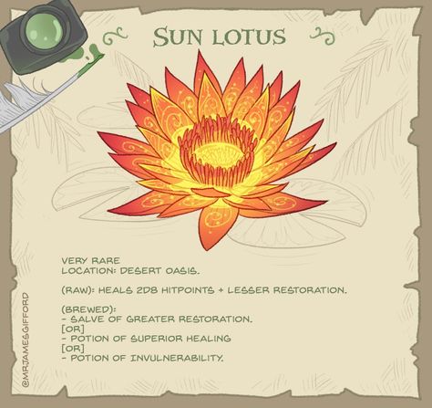 mrjamesgifford on Twitter: "Since you guys liked the last bunch, here’s some more #dnd flora!… " James Gifford, Lotus Plant, Magia Das Ervas, Dungeon Master's Guide, Dim Light, Dnd 5e Homebrew, Dnd Dragons, D D Items, Dungeons And Dragons Characters