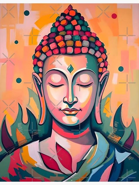 "Serene Meditating Buddha | Modern Abstract Artwork" Poster for Sale by Dev-Ang | Redbubble Buddha Canvas Art, Modern Abstract Artwork, Buddha Peace, Doddle Art, Meditating Buddha, Buddha Canvas, Buddha Artwork, Modern Artwork Abstract, Buddha Wall Art