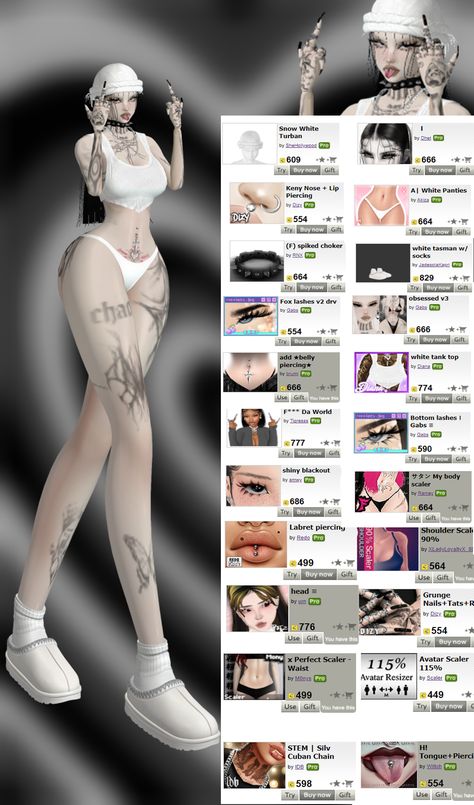 Imvu Long Leg Avi, Baddie Outfits Imvu, Imvu Outfits Under 4000 Credits, Imvu Outfits Ideas Cute Y2k, Imvu Body Scales Ideas, Y2k Bio Ideas, Y2k Imvu Outfits, Imvu Bio Ideas, Imvu Body Scales