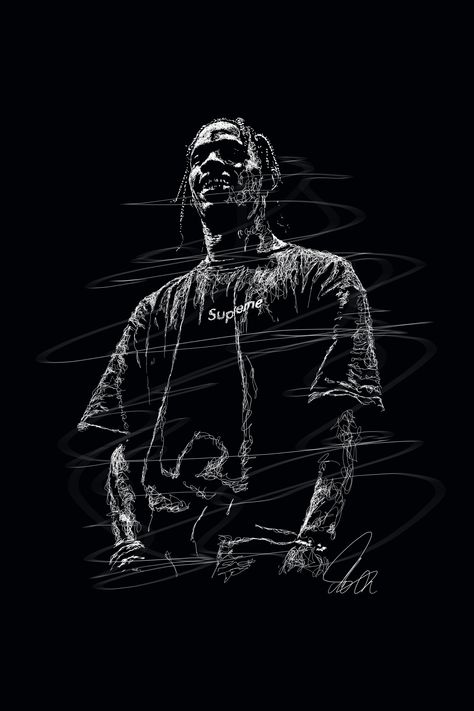 Minimalistic Dark Wallpaper, Travis Scott Painting, Travis Scott Design, Trap Wallpaper, Digital Art Ipad, Travis Scott Art, Art Scribble, Music Hip Hop, Wallpaper Music