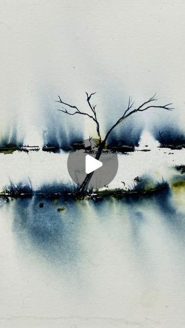 Ink Colour Paintings, Landscape Watercolor Easy, Abstract Watercolor Landscape Tutorial, Abstract Landscape Painting Watercolor, Watercolour Inspiration Landscape, Atmospheric Watercolor, Reverse Watercolor, Watercolor Ink Art, Abstract Watercolor Paintings Tutorials