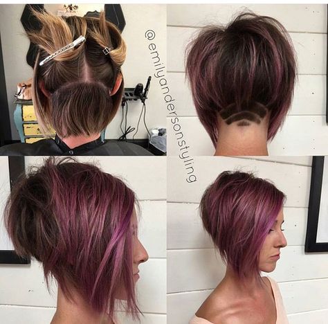 Cute cut Bob Inversat, Stacked Hairstyles, Inverted Bob Hairstyles, Short Ombre Hair, Edgy Haircuts, Ashlee Simpson, Bob Haircuts For Women, Short Bob Haircuts, Haircut And Color