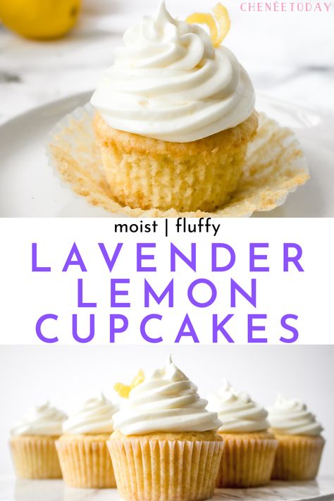 This easy homemade lavender lemon cupcakes recipe with cream cheese frosting is the best simple recipes for your next celebration! See how to make these moist, fluffy lemon lavender cupcakes from scratch with lemon buttercream, vanilla and lavender extracts and lemon zest. Videos and ideas for decorations too! #lemoncupcakes #cupcakedecorating #cupcakes #cupcakerecipe #lemon #lavender Lemon Lavender Cupcakes, Lemon Cupcakes Recipe, Lavender Food, Lavender Dessert, Lemon Cupcake Recipe, Lavender Cupcakes, Lemon Icebox Pie, Lemon Cupcake, Lavender Cake