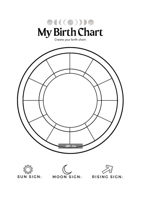 Birth Chart Astrology Template, Blank Birth Chart, Astro Chart, Journal Spiritual, Digital Grimoire, Sun Moon Rising, Set Your Intentions, Rising Sign, Writing Inspiration Tips