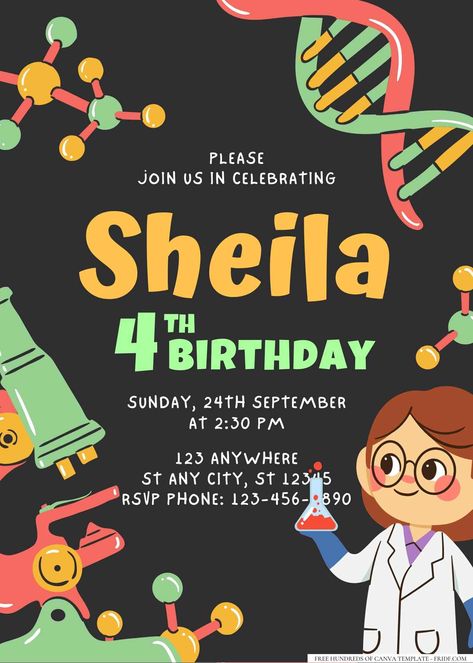 Science Quiz, Science Birthday, Science Themes, Science Lab, Science And Technology, Birthday Invitations, Invitation Template, Lab, Science