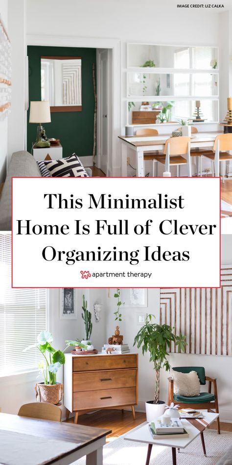 An Artist’s 600-Square-Foot D.C. Home Is Full of Minimal Art and Enviable Organizing Ideas Minimalist Cozy Home, Eclectic Minimalist Decor, Bedroom Upgrades, White Home Accessories, Silver Home Accessories, Dining Corner, Minimalist Organization, Cute Living Room, Minimalist Dekor