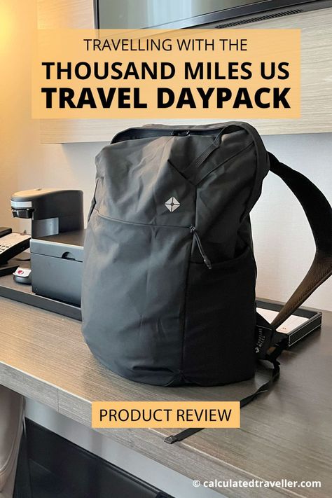 In this travel review of the Thousand Miles Travel Daypack, we detail the product specs and what we thought about the backpack after weeks of thorough testing. Packing Advice, Travel Equipment, Trip Packing, Travel Preparation, Packing For Europe, Solo Travel Tips, Gear Accessories, Travel Gadgets, Travel Daypack