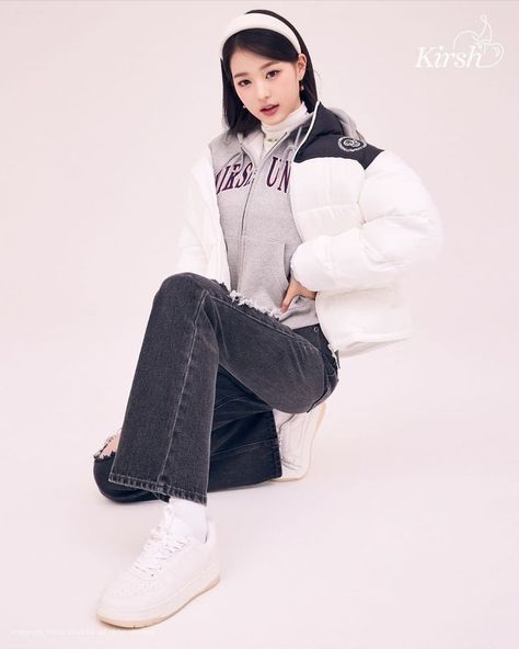 ive jang wonyoung winter outfit lookbook for kirsh Wonyoung Pics, Ivory Tops, Winter Fits, Kpop Outfits, Cute Fits, Looks Vintage, Britney Spears, Instagram Update, Look Fashion