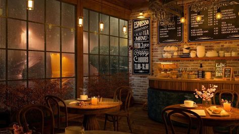 4K Cozy Coffee Shop Ambience. Background Instrumental to Relax, Study, Work Coffee Shop Ambience, Cozy Coffee Shop, Home Coffee Bar, Coffee Store, Cozy Coffee, Best Coffee Shop, Bar Set Up, Brick Wallpaper, Free Coffee