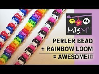 Perler Beads Rainbow Loom = Awesome NEW Bracelet! Crazy Loom, Loom Bands Tutorial, Monster Tail, Rainbow Loom Bracelets Easy, Fun Loom, Rainbow Loom Tutorials, Loom Band Bracelets, Rainbow Loom Creations, Rainbow Loom Patterns