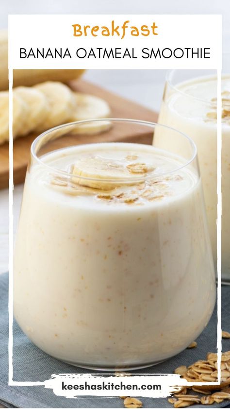 Recipes With Oat Milk, Oatmeal Smoothies Healthy, Oat Milk Smoothie, Milk Smoothie Recipes, Almond Milk Smoothie Recipes, Oatmeal With Almond Milk, Oats Smoothie Recipes, Banana Oat Smoothie, Smoothie Without Banana