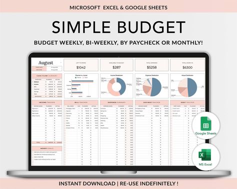 Budget Planner Google Sheets, Monthly Budget Spreadsheet, Excel Budget Template,  Paycheck Budget Tracker, Weekly Budget Template, Biweekly plannerspread #2024digitalplanner #budgetplannerworksheet💻. Budget Template Biweekly, Monthly Budget Excel, House Manager, Personal Budget Template, Personal Budget Planner, Weekly Budget Template, Excel Budget Spreadsheet, Budget Spreadsheet Template, Budget Planner Free