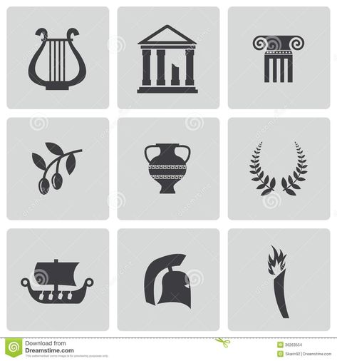 Culture Symbols Ancient Greece Stock Photos, Images, & Pictures ... Greek Art Tattoo, Ancient Greece Ks2, Ancient Greece Display, Ancient Greece Sculpture, Ancient Greece Clothing, Ancient Greece Projects, Ancient Greece Architecture, Ancient Greece For Kids, Ancient Greece Fashion