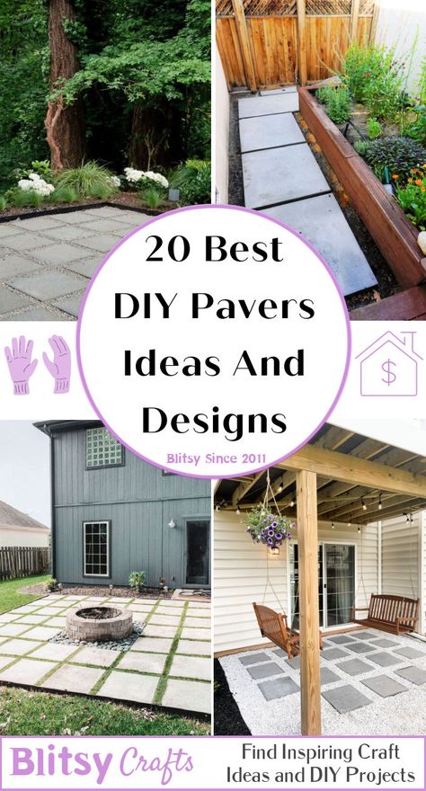 Best DIY Pavers Ideas And Designs Using Pavers For Patio, Making A Patio With Pavers, Patio Made With Pavers, Patio Easy Diy, Diy Backyard Pavers, Diy Cheap Patio Ideas, Patio Pavers On A Budget, Large Backyard Paver Ideas, Pavers Under Gazebo