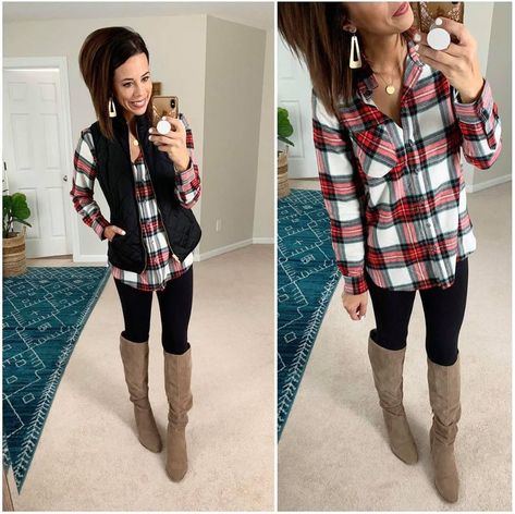 Red Black And White Flannel Outfit, Red And Black Plaid Shirt Outfit, Flannel And Vest, Red And Black Flannel Outfit, Red Flannel Shirt Outfit, Plaid Flannel Shirt Outfit, Plus Size Flannel Outfits, Flannel Shirt Outfit Women, Plaid Flannel Outfit