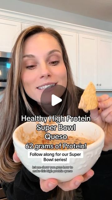 Bre Gachne on Instagram: "Not many things a big bowl of high protein queso can’t fix 😜
“Welcome back to balanced bites with bre! I’m your host coach bre!” Super Bowl edition! 
Who you got winning? 
49ers? 
Chiefs?
Taylor Swift?
Usher?
😂😂
Either way this high protein queso is a win! 
#highprotein  #highproteinrecipes #highproteinmeals #weightloss #superbowl #superbowlsnacks #iam1stphorm" Protein Queso, Superbowl Snacks, Big Bowl, High Protein Recipes, Protein Foods, Healthy Snacks Recipes, High Protein, Super Bowl, Health Food