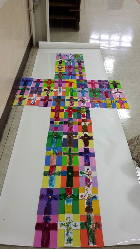 Holy Trinity Lutheran in the a Grand Rapids area did this for VBS. Vbs Celebrate The Savior, Celebrate The Savior Vbs, Lent Decorations For Church, Ascension Day, Children's Church Crafts, Church Bulletin Boards, Ash Wednesday, Christian Education, Church Bulletin