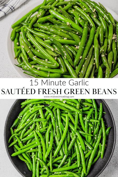 Easy Fresh Green Bean Recipes, Green Vegetable Side Dish, Christmas Green Beans, Sauteed Green Bean Recipes, Green Bean Recipes Skillet, Cooking Frozen Green Beans, Green Beans With Garlic, Fresh Green Bean Recipes, Easy Vegetable Side Dish