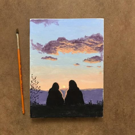 Small Canvas Art Aesthetic, Akrilik Painting, Painting With Water, Sky Art Painting, Posca Art, Canvas Painting Tutorials, Simple Canvas Paintings, Gouache Art, Soyut Sanat Tabloları