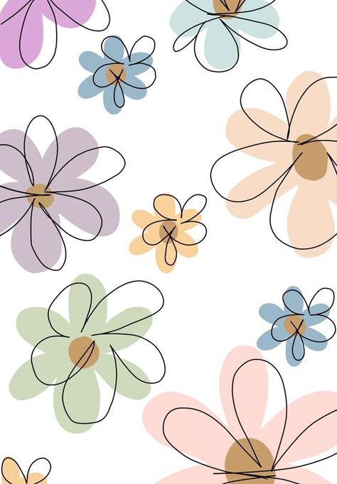 pastel flower drawing Pastel Artwork Easy Flowers, Cute Flower Drawing, Tom Pastel, Pastel Artwork, Pastel Print, Wall Drawing, Screen Saver, Pastel Flowers, Coloring Book Art