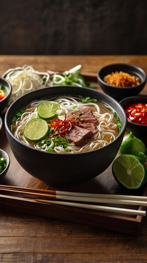 Stock Photography Highquality wellcomposed food photograph fea 2 Authentic Pho, Goi Cuon, Beef Ramen, Easy Healthy Lunch Recipes, Pho Recipe, Noodle House, Kitchen Artwork, Easy Healthy Lunches, Banh Mi