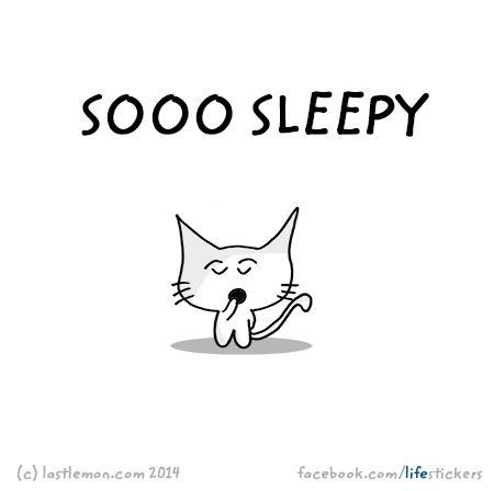 Sleepy Illustration, Sleepy Quotes, Cute Good Morning Pictures, I Am Sleepy, Tired And Sleepy, Last Lemon, Cat Cartoons, Life Stickers, Art Goals