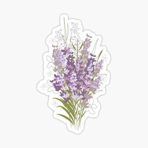 Garden Stickers, Lavender Aesthetic, Flower Stickers, Nature Stickers, Scrapbook Stickers Printable, Planner Scrapbook, Bullet Journal Stickers, Floral Stickers, Stickers For Sale