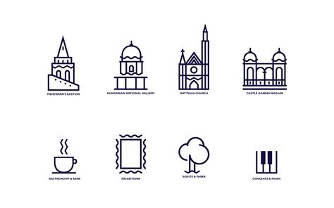 Castle Quarter Budapest Identity on Behance Budapest Tattoo Ideas, Castle Tattoos, Budapest Castle, Icon System, Building Tattoo, Tiny Castle, Castle Tattoo, City Branding, Hungary Budapest