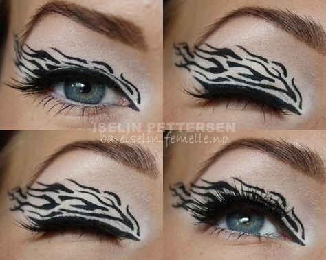 Zebra to match the cheetah ones I did last year! Zebra Makeup, Zebra Costume, 4th Of July Makeup, Animal Makeup, White Makeup, Crazy Makeup, Spring Makeup, Makeup Geek, Costume Makeup