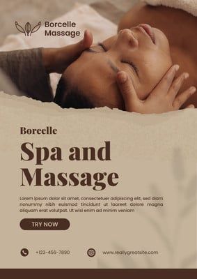 https://www.canva.com/templates/EAFLg9LljCs-neutral-simple-massage-poster/ Spa Graphic Design, Massage Poster, Spa Massage Therapy, Service Poster, Spa And Massage, Spa Center, Foot Spa, Body Spa, Relaxation Gifts