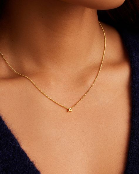 Dainty Gold Necklaces, Jewelry Tour, Everyday Gold Necklace, Everyday Necklace Gold, Forever Necklace, Alphabet Necklace, Gold Letter Necklace, Initial Necklace Gold, Stylish Necklace