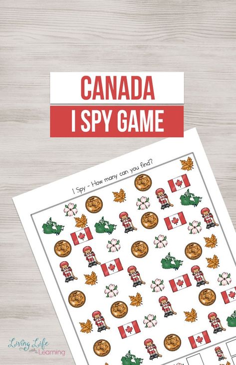 A fun counting activity for Canada Day to help kids learn about various parts of Canada's rich history. Get counting in this fun Canada activity - I spy is an interactive game for any child. Canada For Kids, Canada Day Crafts, Spy Games For Kids, Alphabet Activity, Geography Activities, Counting Activity, I Spy Games, Homeschool Geography, Homeschool Social Studies