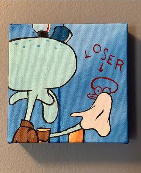 Spongebob Painting, Hippie Painting, Canvas Drawing, Simple Canvas Paintings, Cute Canvas Paintings, Canvas Drawings, Easy Canvas Art, Soyut Sanat Tabloları, Easy Canvas