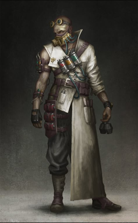 ArtStation - Alchemist, Marcin Kulesza Human Alchemist Dnd, Dnd Steampunk, Steampunk Character, Steampunk Theme, Apocalypse Art, Fallout Art, Rpg Characters, Star Wars Rpg, Dungeons And Dragons Homebrew