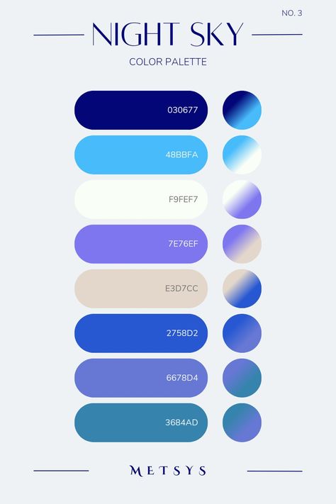 Nasa Color Palette, Ateez Color Palette, Night Sky Colour Palette, Night Sky Color Palette, Galaxy Color Palette, Night Color Palette, Sky Color Palette, Night Palette, Gradient Color Design