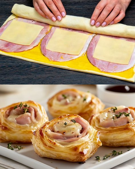 This post may contain affiliate links learn more     Ham and Cheese Puff Pastry Pinwheels are a crowd-pleasing appetizer or snack that’s as easy to make as they are delicious. ... Read more Ham And Cheese Puff Pastry, Pastry Pinwheels, Puff Pastry Pinwheels, Cheese Puff, Cheese Puff Pastry, Diner Recept, Puff Pastry Recipes, Christmas Brunch, Snacks Appetizers