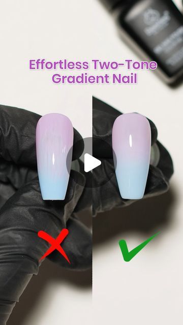 Beetles Gel Polish on Instagram: "💅Effortless Two-Tone Gradient Nail  ✨Using Beetles Gel Pre-shaped Medium Coffin Nail Tips Beetles Travel Diary 36 Colors Gel Nail Polish Set  #beetlesgelpolish #nailtutorial #nailtutorial #nailart #DIYNails #NailTips #NailHacks #GradientEffect #GradientNails #nailtech" How To Do Gradient Gel Nails, Beetles Gel Nail Polish Ideas, How To Ombre Gel Polish, 2 Tone Nails, Two Toned Nails, Gradient Nails Tutorial, Two Tone Nails, Nail Polish Tutorial, Beetles Gel Polish