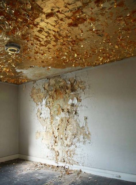 Gretchen Jones NYC Gold Everything, Peeling Paint, Disco Balls, The Ceiling, Sculpture Installation, Color Textures, Installation Art, Feng Shui, Gold Leaf