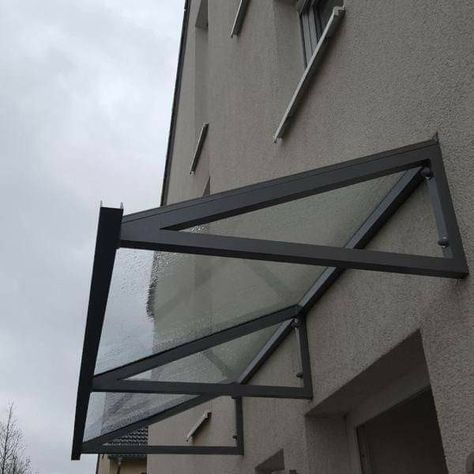 Door Canopy Modern, Shed Roof Design, Car Porch Design, Tor Design, Balcony Glass Design, Front Door Canopy, Canopy Glass, Diy Awning, House Awnings