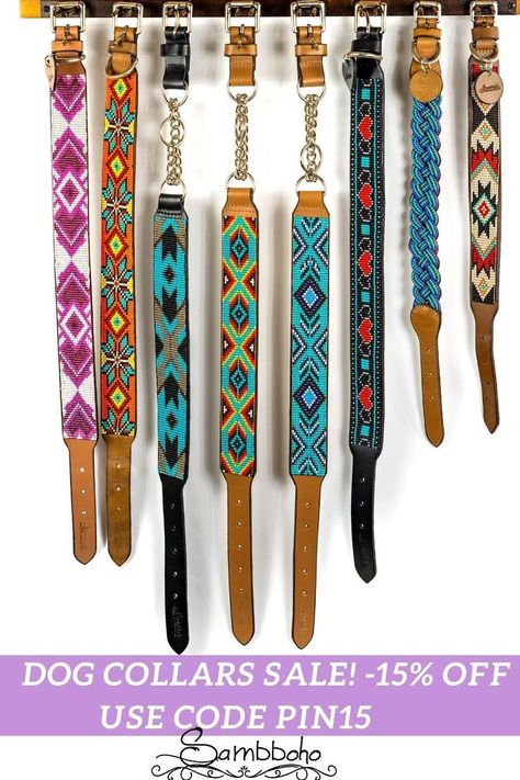 Western Bohemian, Weaving Loom Diy, Native Beading Patterns, Beaded Dog Collar, Designer Dog Collars, Loom Bracelet Patterns, Handmade Dog Collars, Loom Pattern, Designer Dog