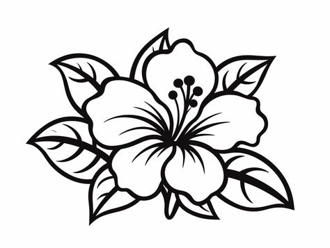 illustration of Charming tropical flower Hibiscus Coloring Page, Hibiscus Flower Outline, Hibiscus Outline, Flower Coloring Pages Free Printable, Hibiscus Flower Drawing, Tattoo Stencil Designs, Doodle Art Flowers, Simple Rangoli Designs Images, Flower Outline