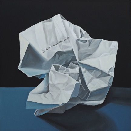 crumpled paper still life original oil painting jeanne vadeboncoeur Crumpled Paper Painting, Crumpled Paper Drawing, Realism Still Life, Drapery Drawing, Still Life Fine Art, Dark And Stormy Night, Crushed Paper, Surealism Art, Dark And Stormy