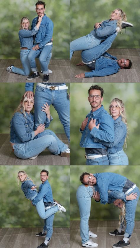 Awkward jcpenney photo challenge. Denim, levi, canadian tuxedo, @levisbrand, @reebok, @raybanofficial, @jcpportraits @jcpenney IG iobstyyy for more poses/outfits Funny Studio Photoshoot, Akward Best Friend Pictures, Old Jcpenney Portraits, Funny Awkward Christmas Photos, Jcpenney Christmas Photoshoot, Funny Photoshoot Ideas For Couples, Awkward Maternity Photos Funny, Sibling Photo Shoot Outfits, Akward Couple Poses