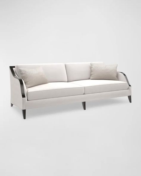 HFWY2 caracole Pitch Perfect Sofa, 95.5" Formal Sofa, Tuffed Sofa, Track Arm Sofa, Iconic Aesthetic, Caracole Furniture, Luxury Sofa Design, Van House, Modern Sofa Living Room, Perfect Sofa