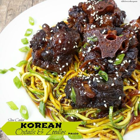 Oxtails are best cooked low & slow which makes them perfect for the slow cooker. With a homemade Korean-style sauce and zoodles, this is easy and flavorful. Crockpot Meat Sauce, Slow Cooker Meat Sauce, Korean Oxtail, Oxtail Recipes Crockpot, Cooking Oxtails, Slow Cooker Meat, Crockpot Meat, Homemade Meat Sauce, Dessert Pasta