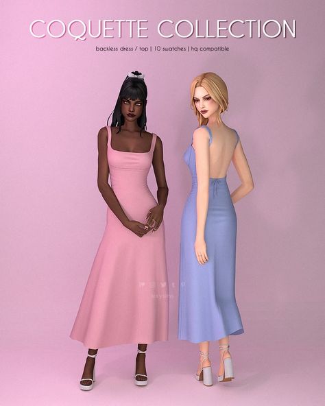 Backless Dress / Top - Coquette Collection | Patreon Sims Cc Dresses Patreon, Sims4 Cc Coquette Clothes, Sims 4 Cc Backless Dress, Sims 4 Cc Long Dress Patreon, Sims 4 Female Maxis Match, Sims 4 Cc Slip Dress, Sims 4 Cc Gowns Maxis Match, Sims 4 Flowy Dress, Wedding Dresses Sims 4 Cc Maxis Match