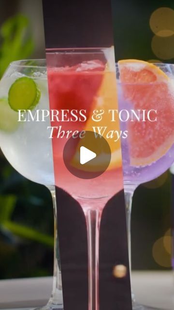 Empress 1908 Gin on Instagram: "Gin & Tonic day is near! 🎉 On October 19th, toast to one of the most iconic cocktails around with a super simple, yet stunning variation. Which Empress & Tonic are you crafting tomorrow?
 
💜 Empress & Tonic
・2 oz Empress 1908 Indigo Gin
・3 oz Premium Tonic Water
・Grapefruit Slice
 
🌸 Blossom & Tonic
・2 oz Empress 1908 Elderflower Rose Gin
・3 oz Premium Tonic Water
・Orange Slice
 
🥒 Cucumber & Tonic
・2 oz Empress 1908 Cucumber Lemon Gin
・3 oz Premium Tonic Water
・Thyme Sprig, Lemon Wheel, and Cucumber Slices
 
Sip responsibly!
#EmpressGin
#GinAndTonicDay
#GinTonic
#DrinkRecipes" Iconic Cocktails, Thyme Sprig, Grapefruit Slice, Empress 1908 Gin, Cucumber Slices, Orange Slice, Tonic Water, Alcohol Drink Recipes, Gin Tonic