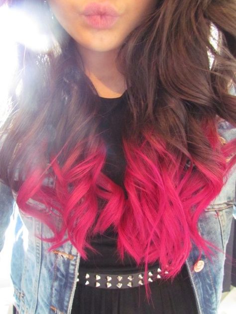 Kool Aid Hair, Pink Dip, Pink Dip Dye, Dyed Tips, Hair Dye Tips, Dip Dye Hair, Dye Hair, Dye My Hair, Kool Aid