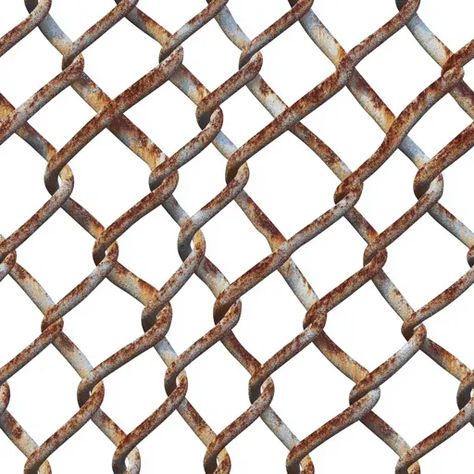 ↑↑↑ Larger size on website 🔸 The image shows a close-up of a rusty chain link fence. The fence is made of interwoven metal links, Rusty Chain, Chain Link Fence, Image Generator, Fencing, A White Background, Chain Link, Fence, Close Up, White Background